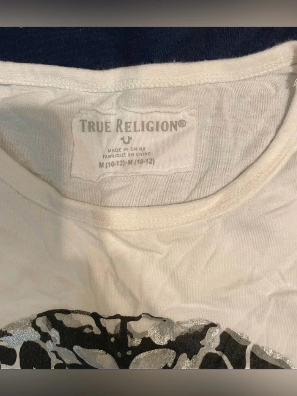 True Religion Boys Snake Graphic White T-Shirt Size M (10-12)